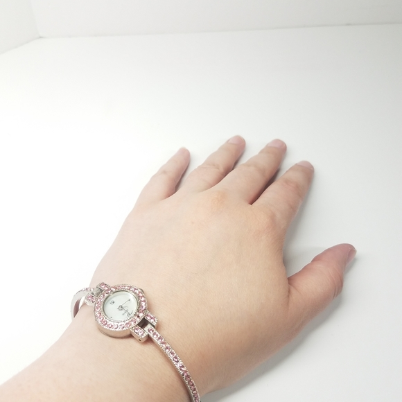 Pink Rhinestone Stainless Steel Watch - Picture 7 of 11